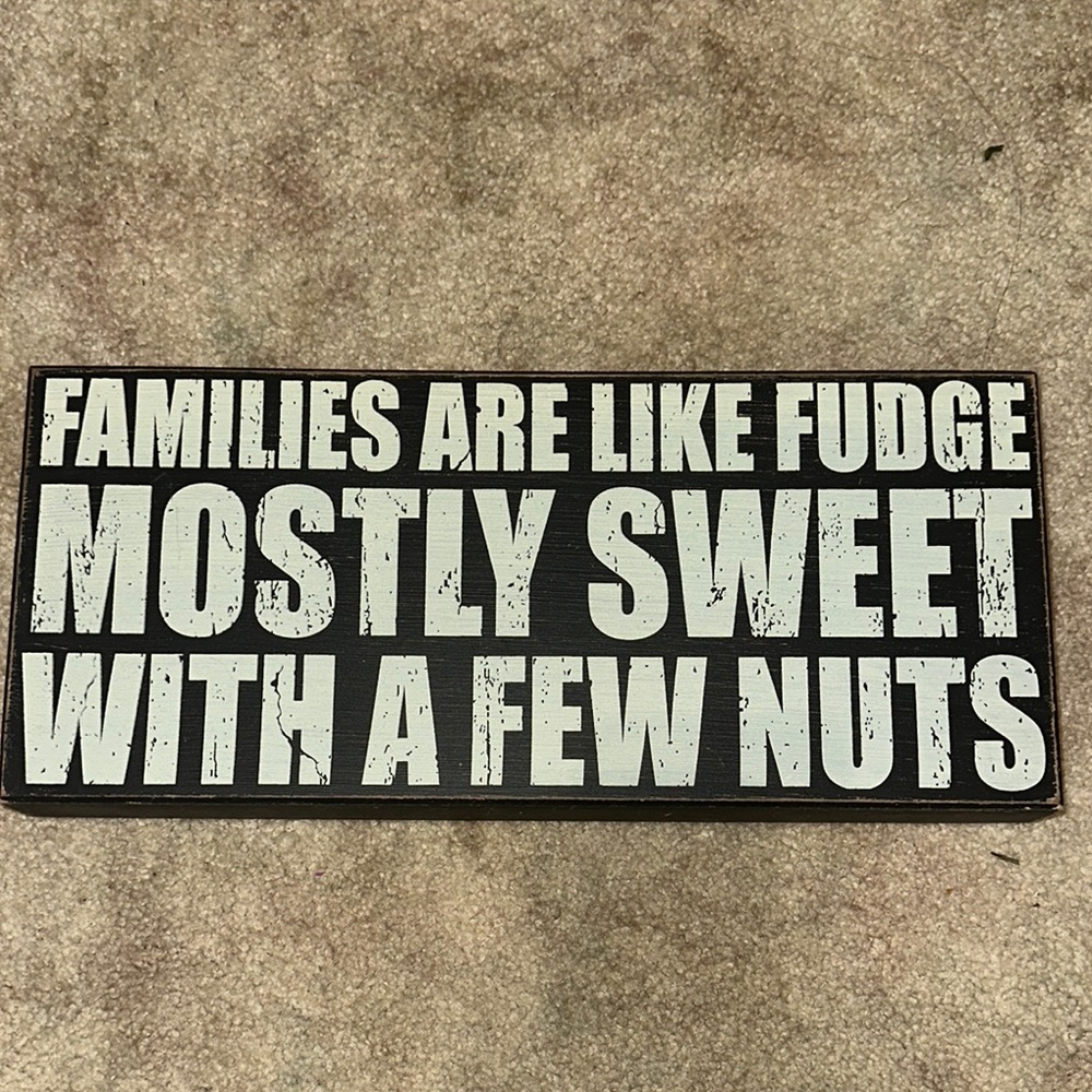 Humorous Black and White Family Sign